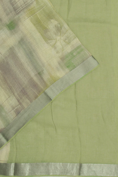 Tussar Printed Green Saree