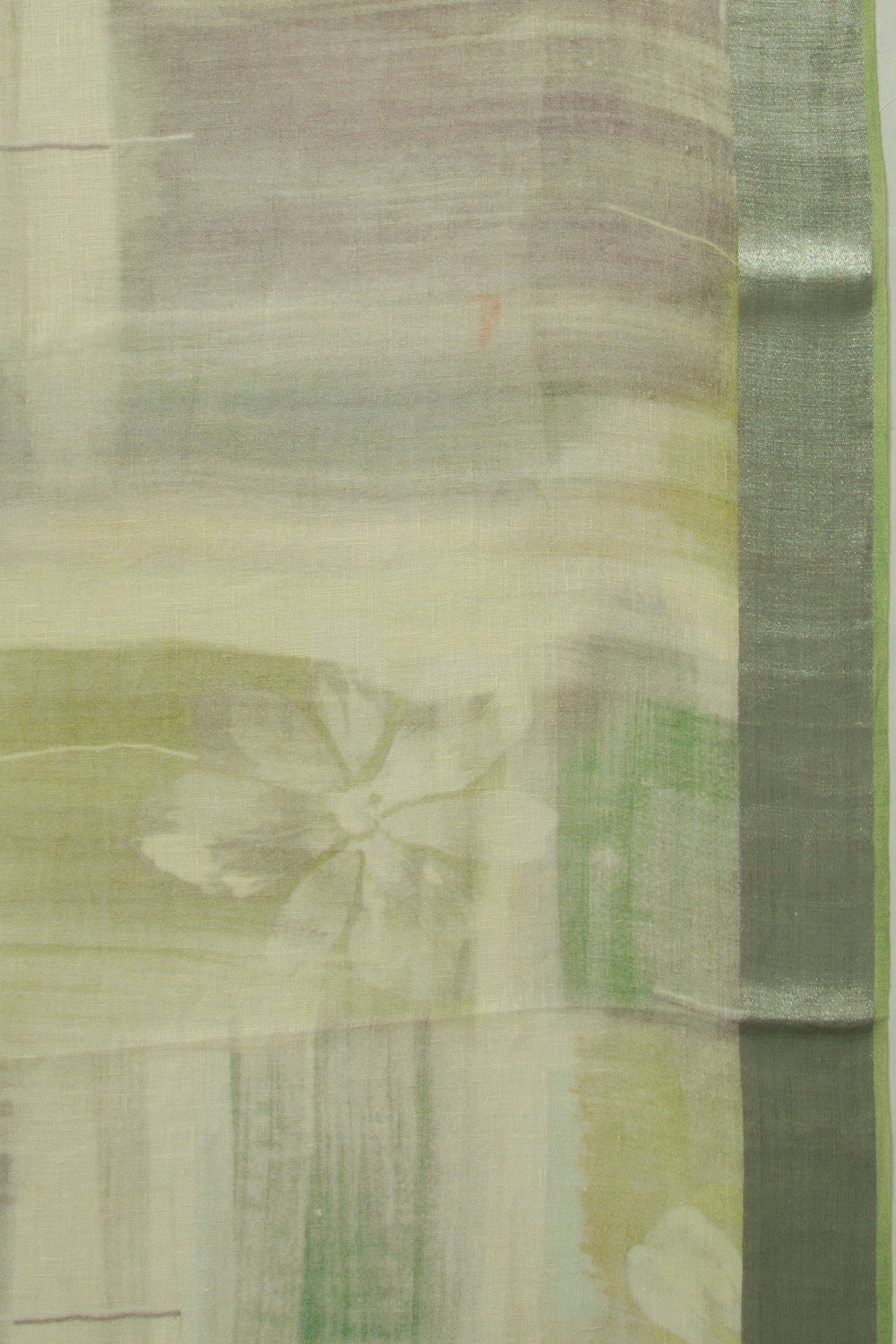 Tussar Printed Green Saree