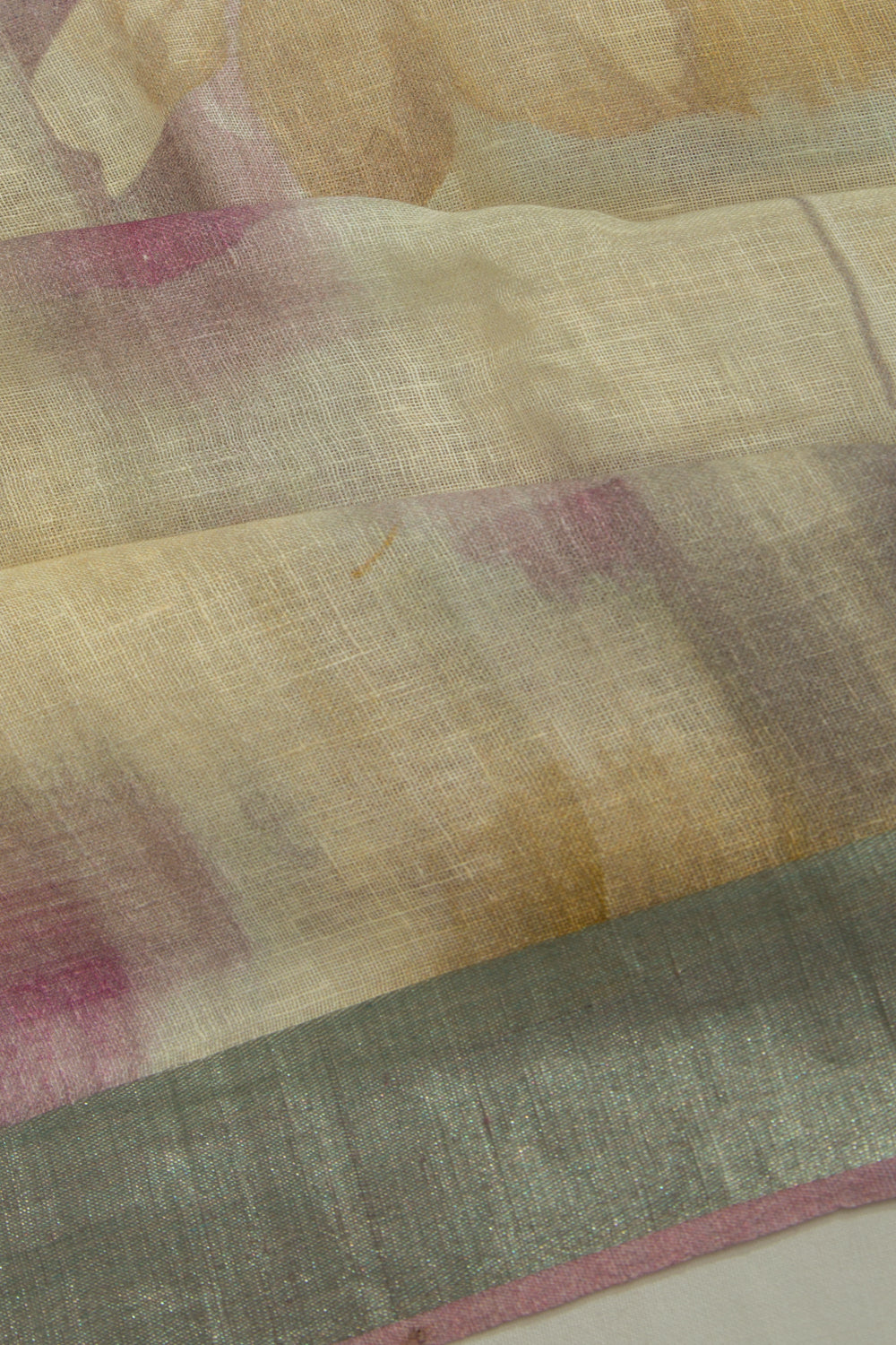 Tussar Printed Pink Saree
