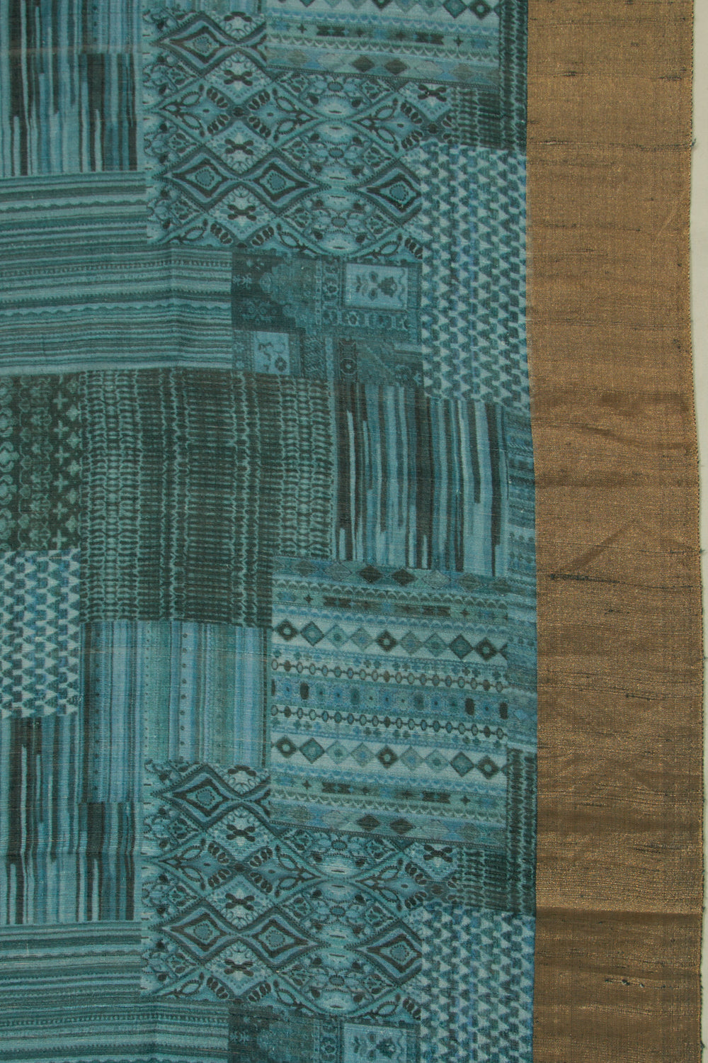 Tussar Floral Printed Teal Green Saree
