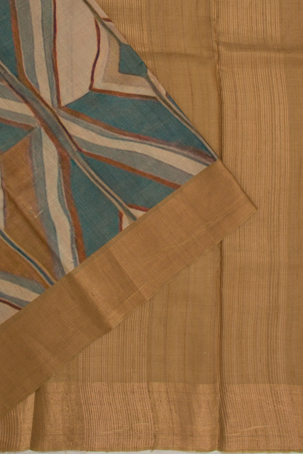 Tussar Geometrical Printed Beige Saree