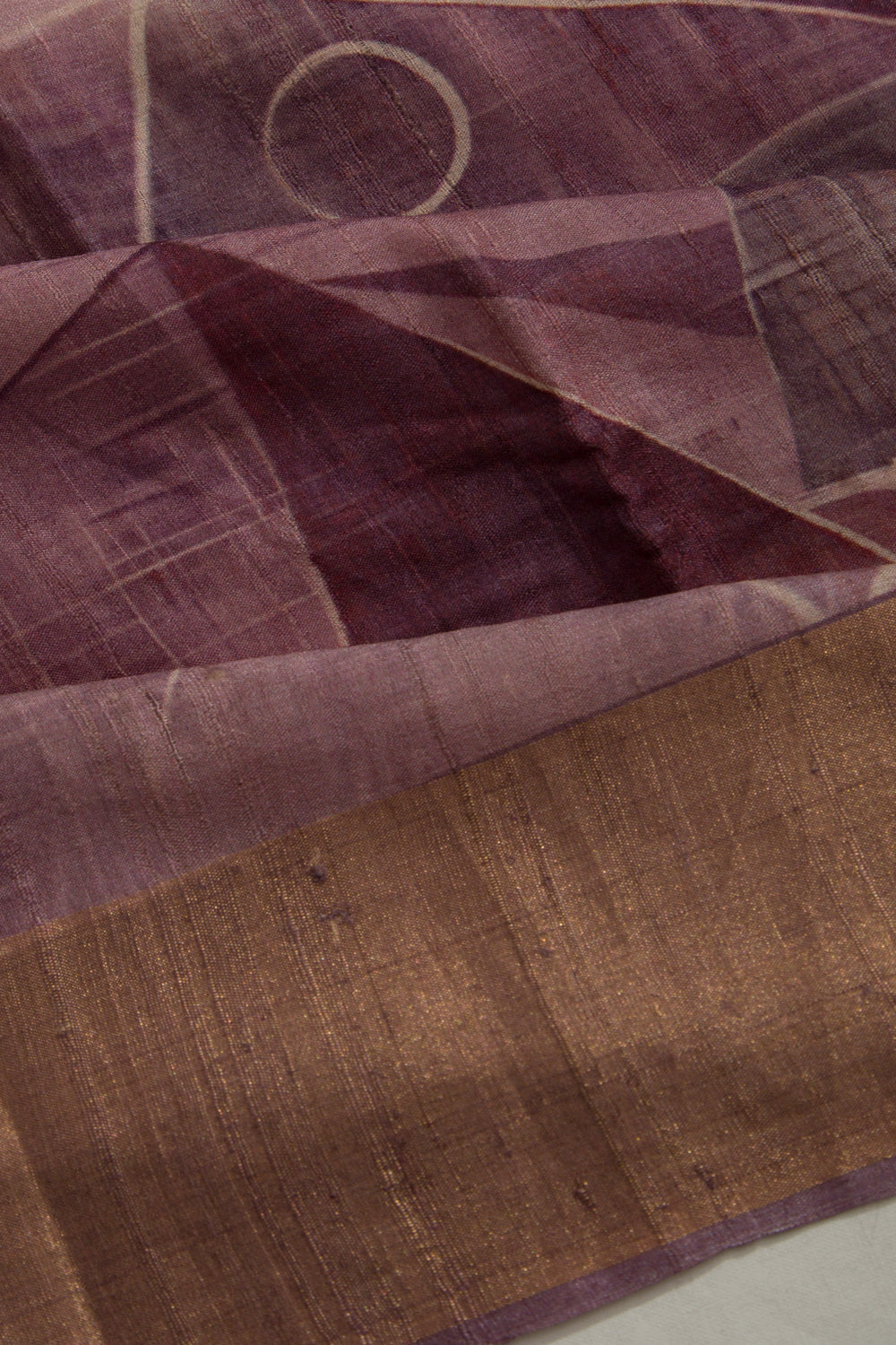 Tussar Geometrical Printed Purple Saree