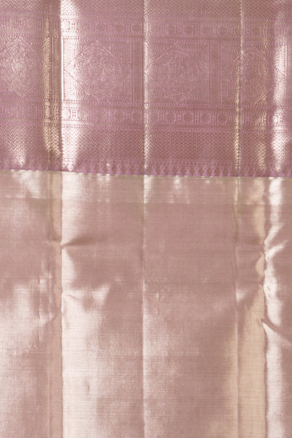Kanchipuram Silk Tissue Brocade Silver Saree