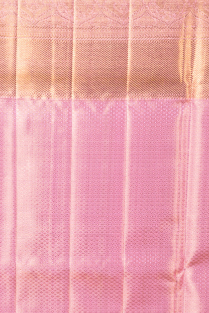 Kanchipuram Silk Tissue Brocade Pink Saree