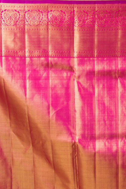 Kanchipuram Silk Tissue Brocade Gold Saree