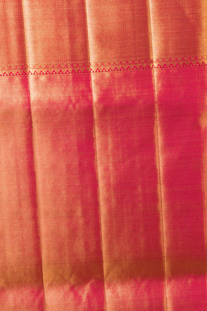 Kanchipuram Silk Tissue Brocade Pink Saree