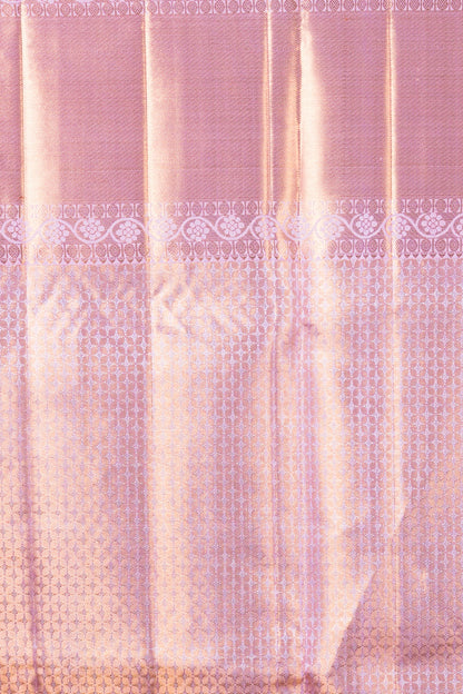Kanchipuram Silk Tissue Brocade Lavender Saree