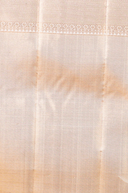 Kanchipuram Silk Tissue Brocade Cream Saree