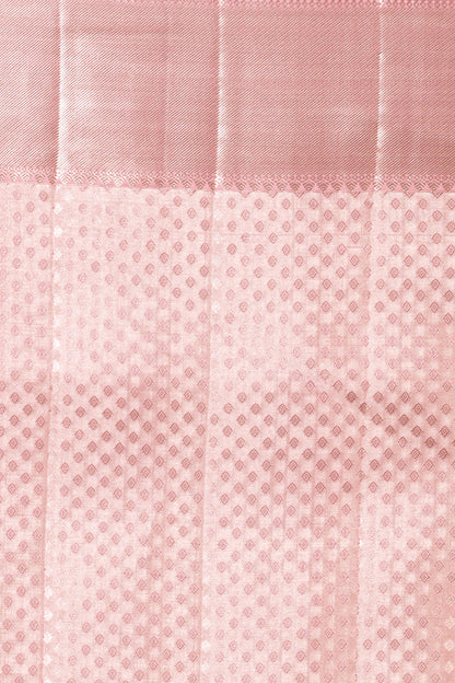 Kanchipuram Silk Tissue Brocade Pink Saree