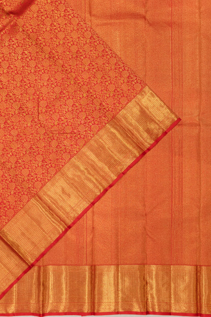 Kanchipuram Silk Brocade Red Saree