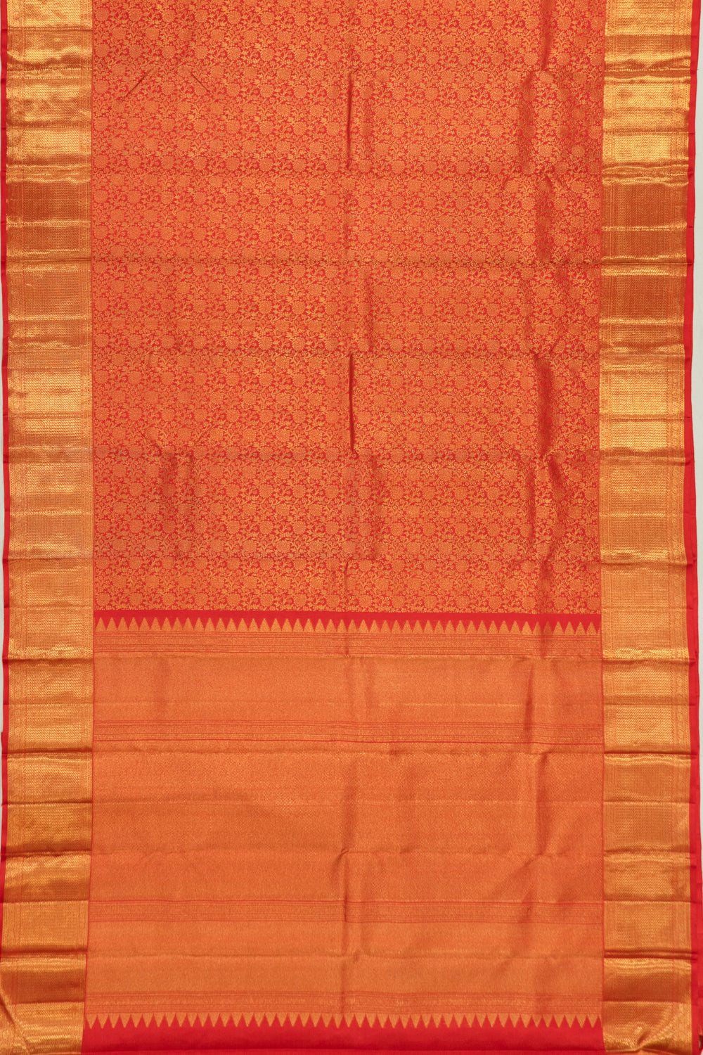 Kanchipuram Silk Brocade Red Saree