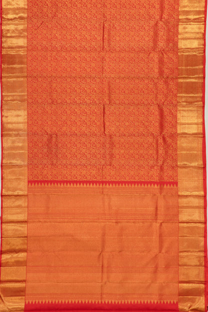 Kanchipuram Silk Brocade Red Saree