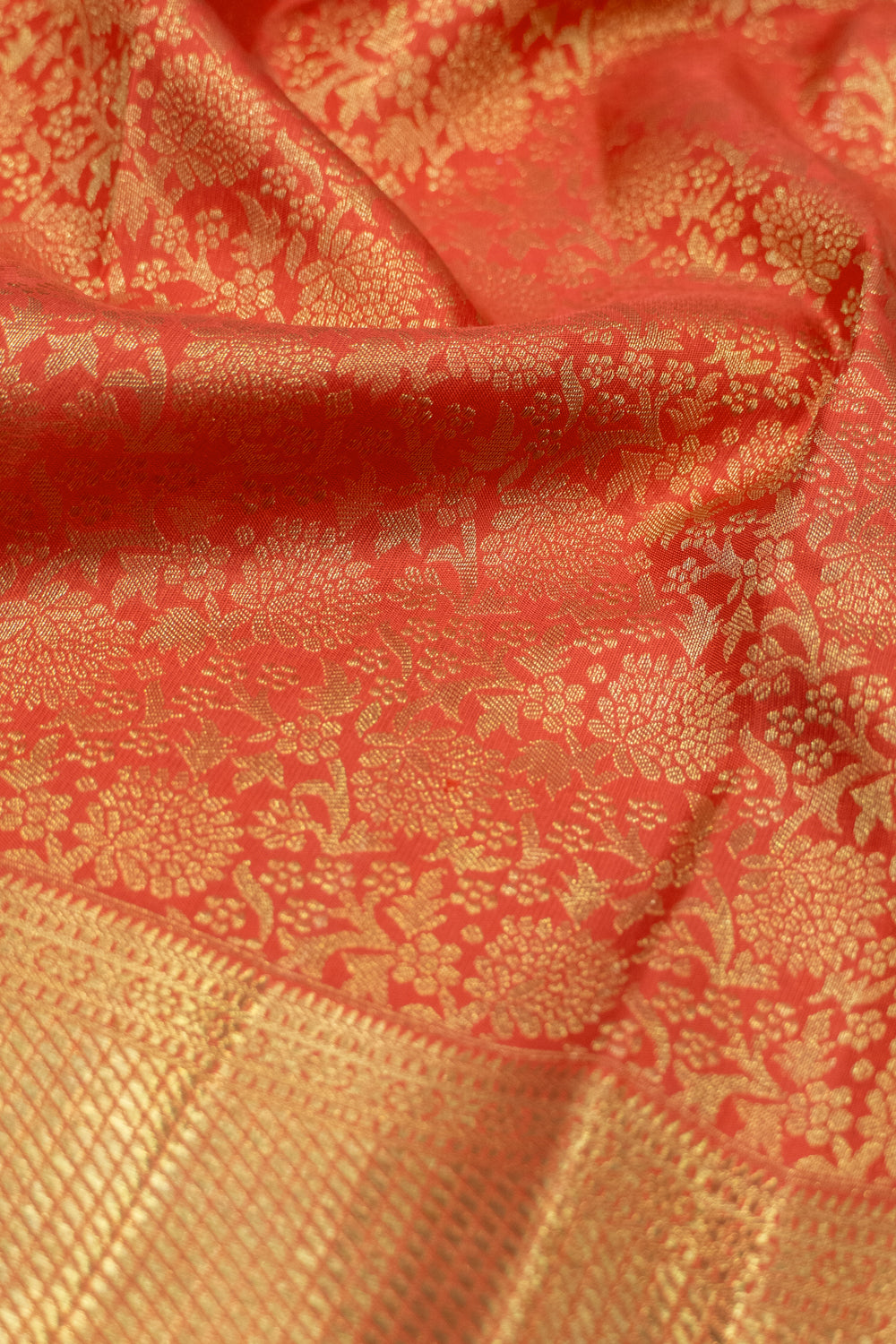 Kanchipuram Silk Brocade Red Saree