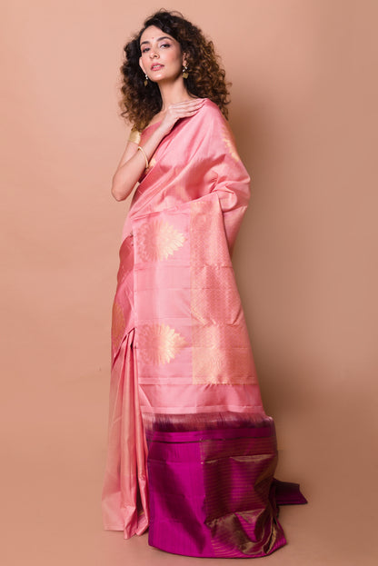 Kanchipuram Silk Butta Pink Saree