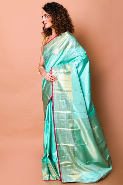 Kanchipuram Silk Butta Sky Blue Saree
