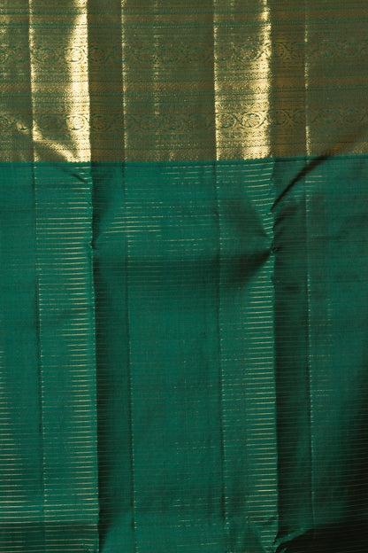 Kanchipuram Silk Checks And Butta Brown Saree