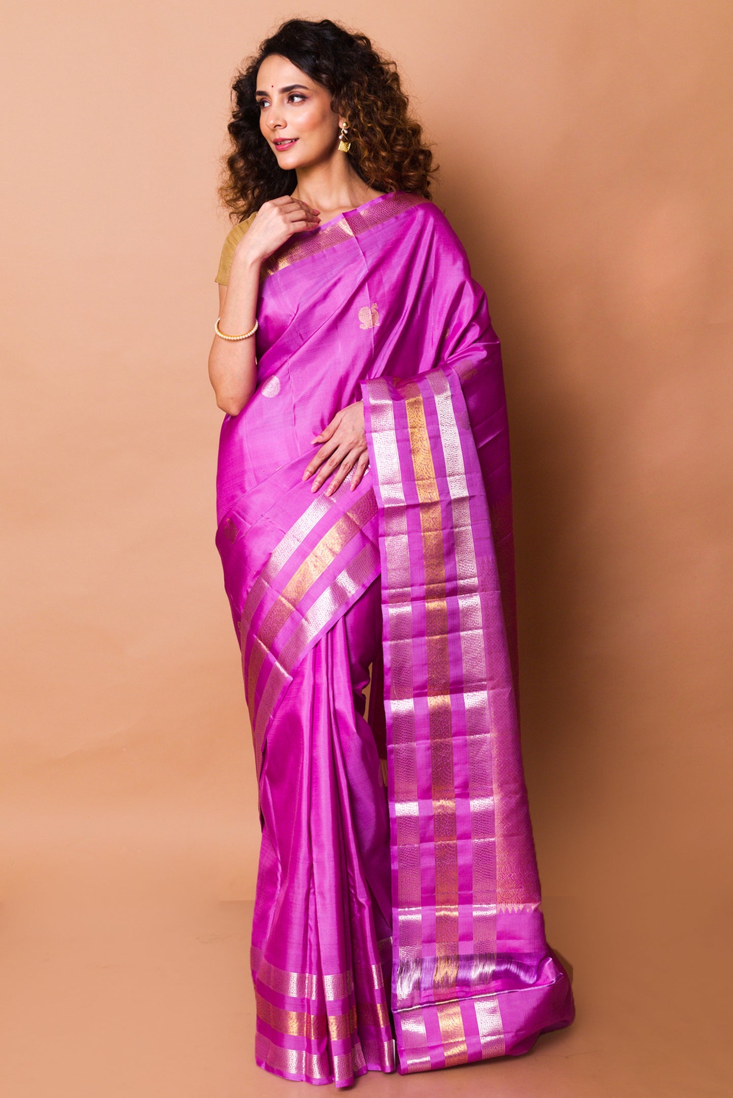 Kanchipuram Silk Butta Purple Saree