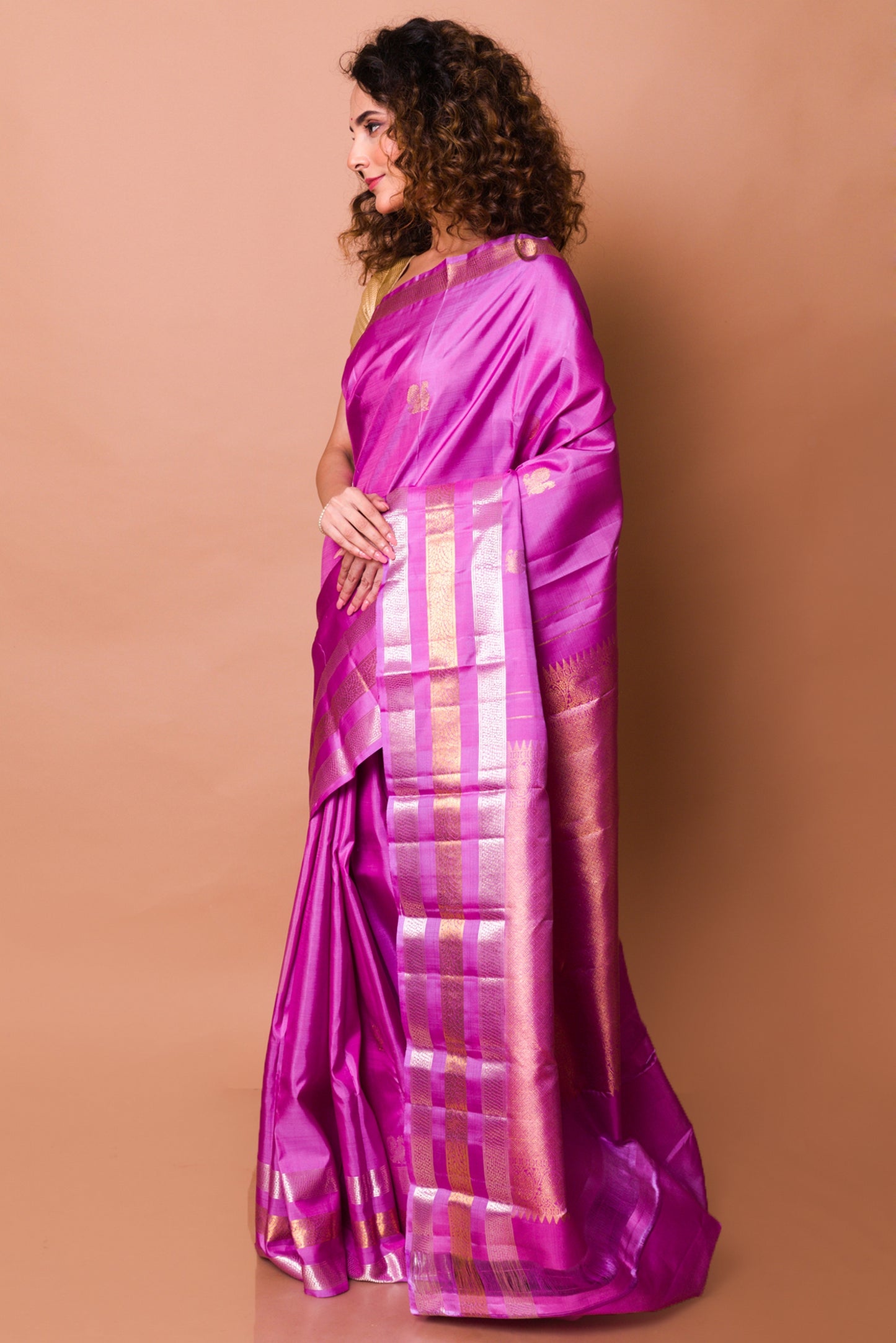 Kanchipuram Silk Butta Purple Saree