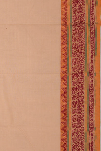 Chettinad Cotton Plain Cream Saree