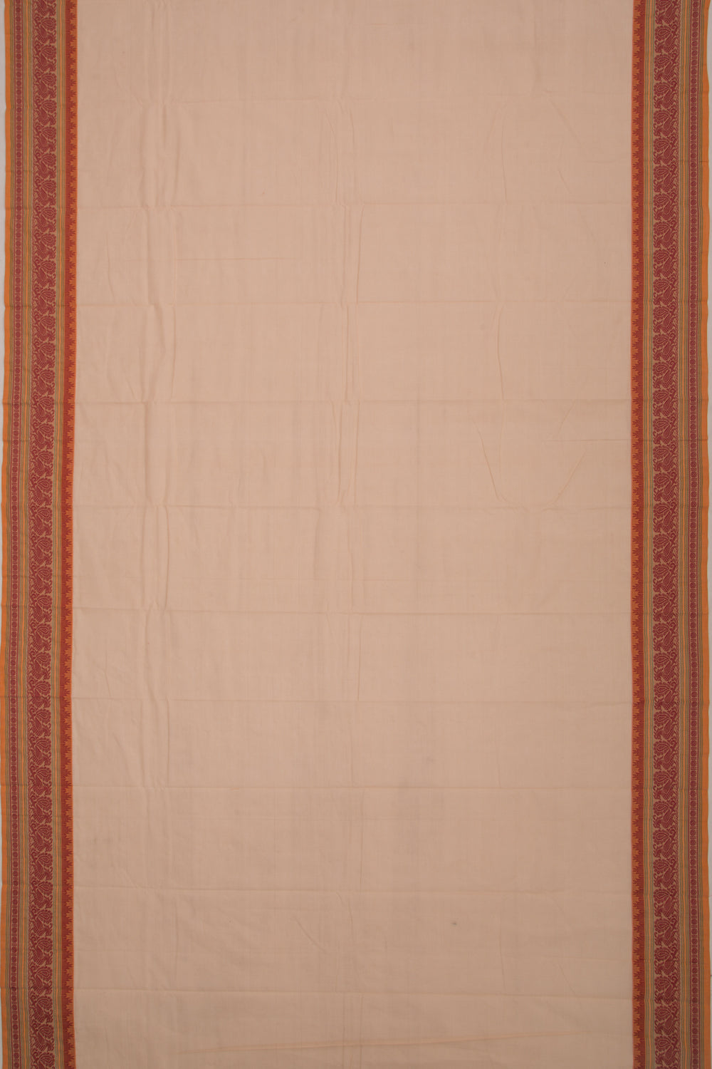 Chettinad Cotton Plain Cream Saree