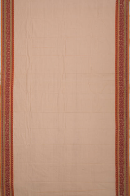 Chettinad Cotton Plain Cream Saree