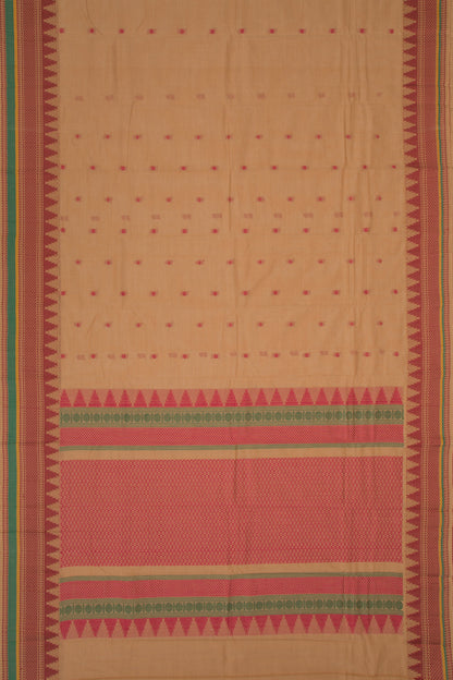 Chettinad Cotton Butta Beige Saree