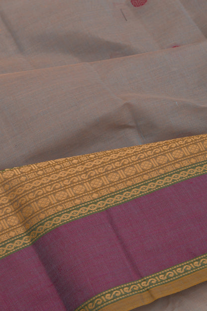 Chettinad Cotton Butta Elephant Grey Saree