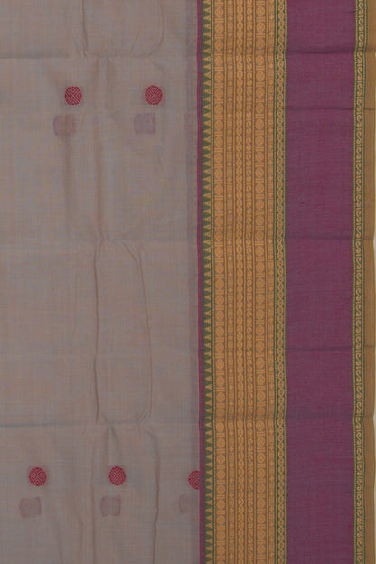 Chettinad Cotton Butta Elephant Grey Saree