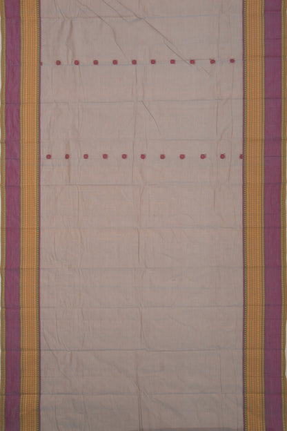 Chettinad Cotton Butta Elephant Grey Saree
