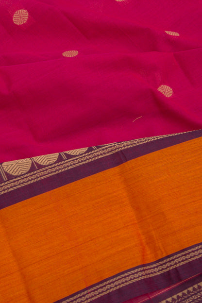 Chettinad Cotton Butta Pink Saree