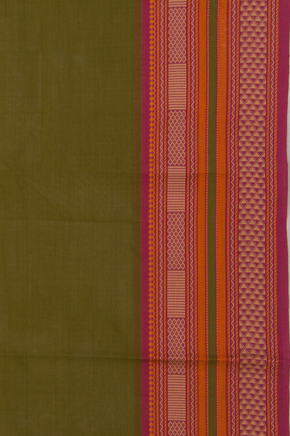 Chettinad Cotton Plain Mehendi Green Saree