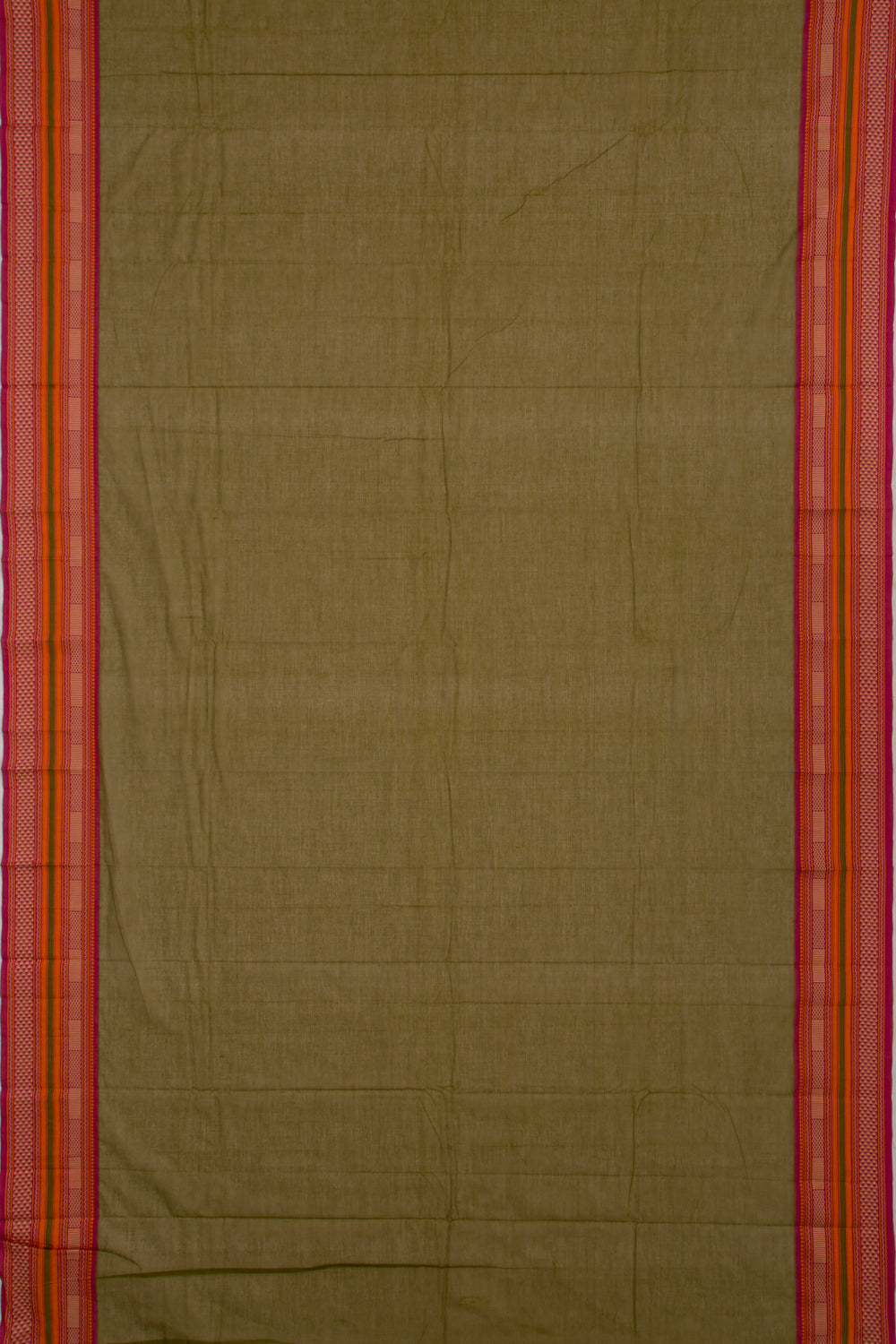 Chettinad Cotton Plain Mehendi Green Saree