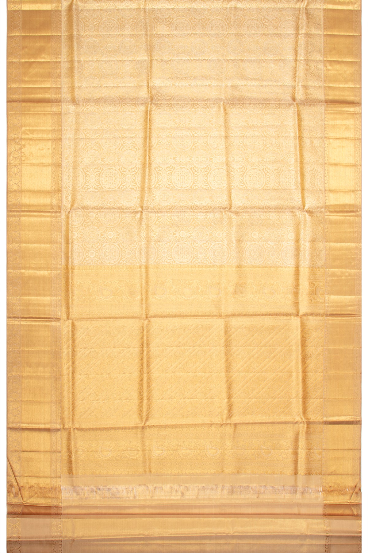 Kanchipuram Silk Tissue Brocade Gold Saree
