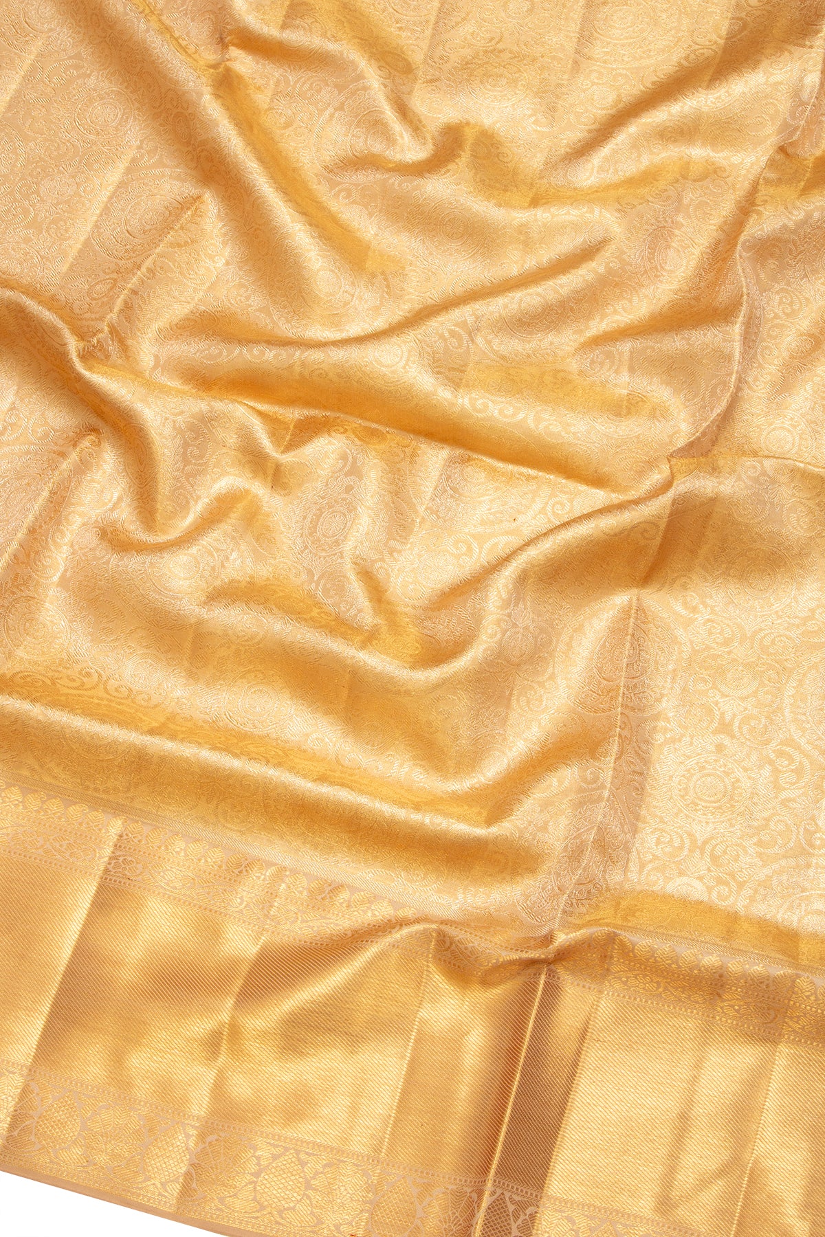 Kanchipuram Silk Tissue Brocade Gold Saree