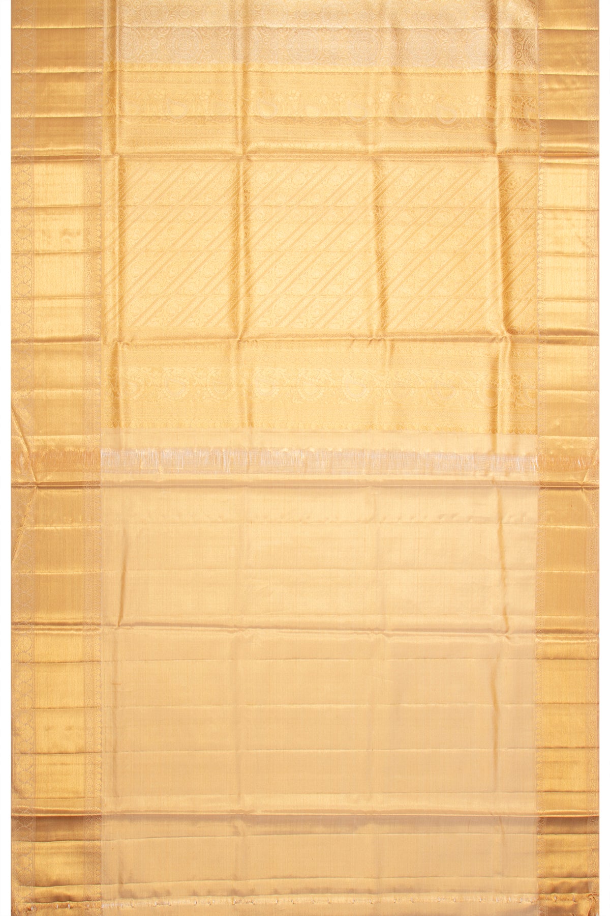 Kanchipuram Silk Tissue Brocade Gold Saree
