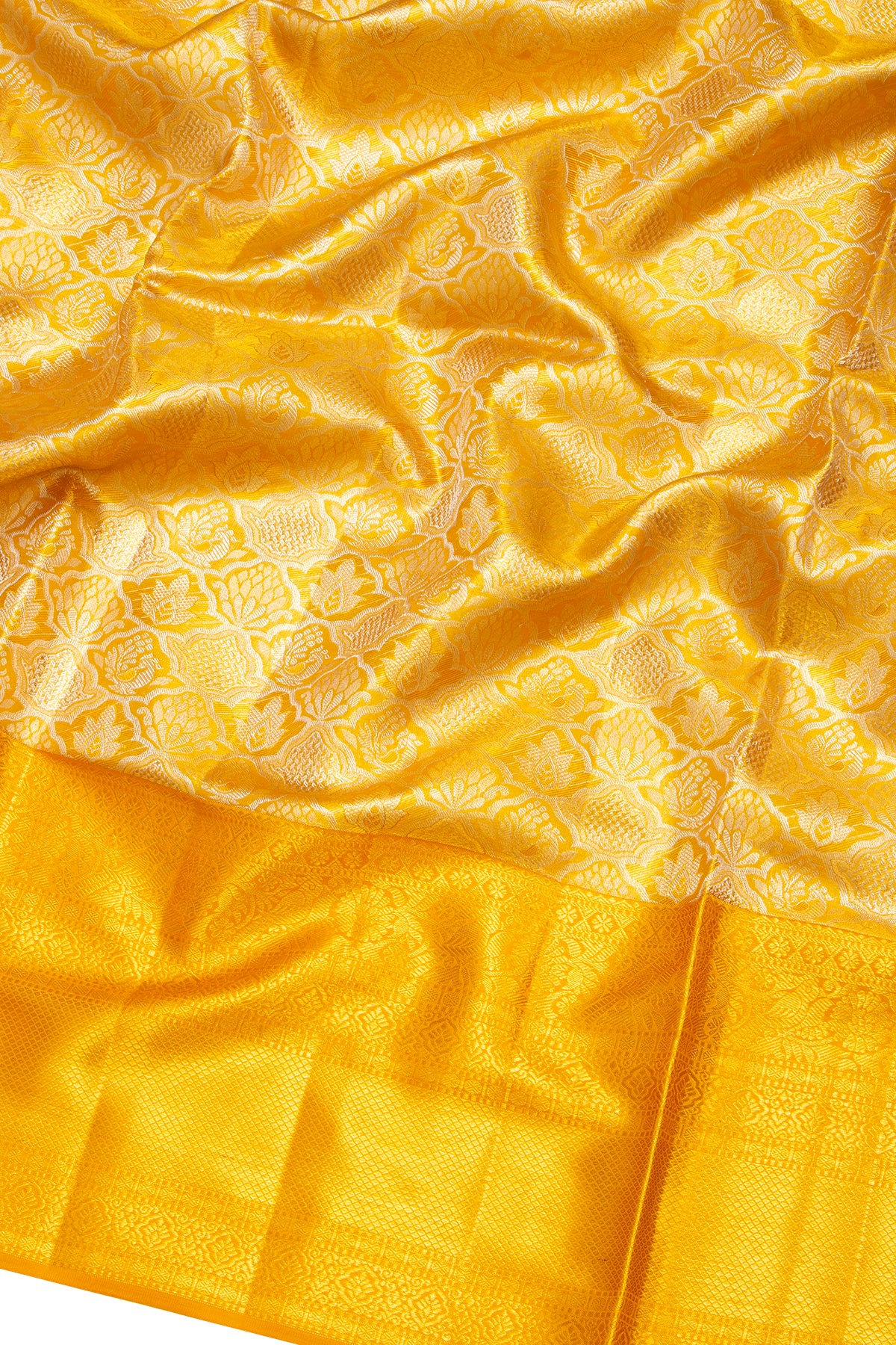 Kanchipuram Silk Tissue Brocade Gold Saree
