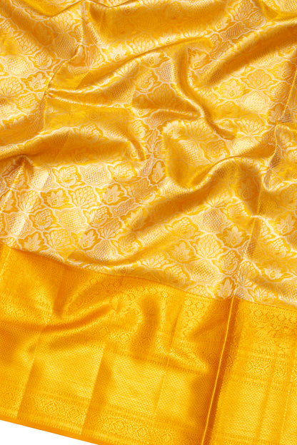 Kanchipuram Silk Tissue Brocade Gold Saree