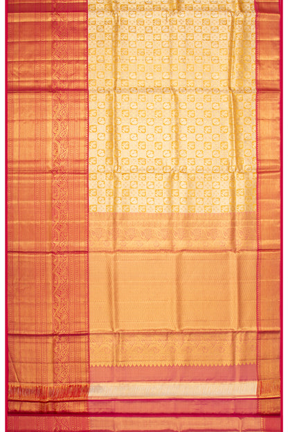 Kanchipuram Silk Tissue Brocade Gold Saree