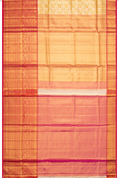 Kanchipuram Silk Tissue Brocade Gold Saree