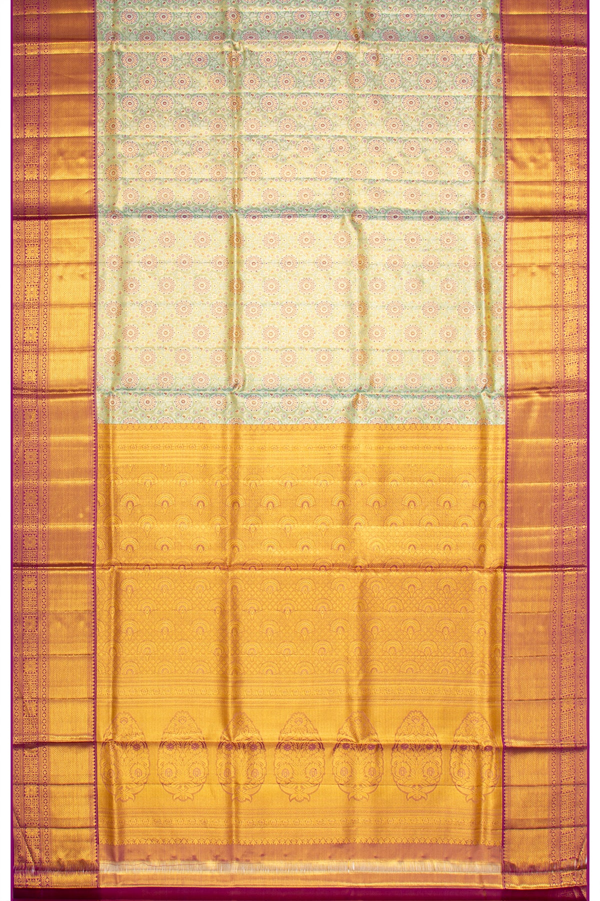 Kanchipuram Silk Tissue Brocade Blue Saree