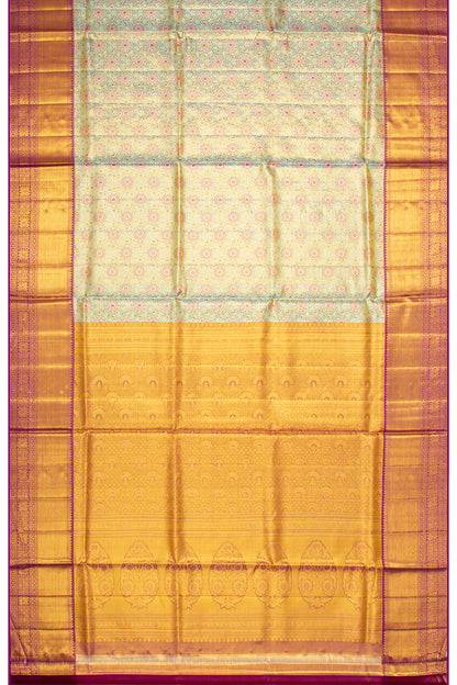 Kanchipuram Silk Tissue Brocade Blue Saree
