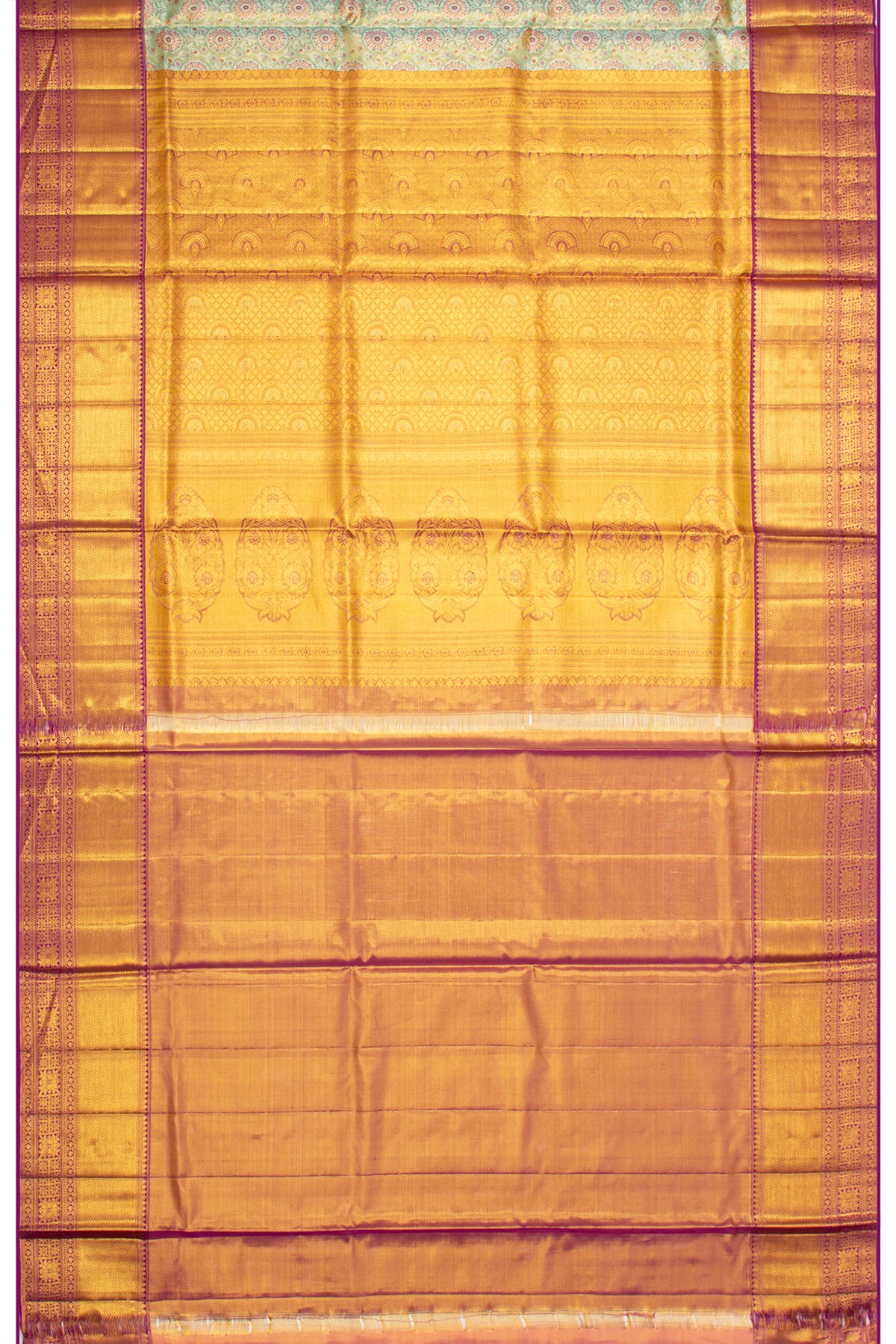Kanchipuram Silk Tissue Brocade Blue Saree