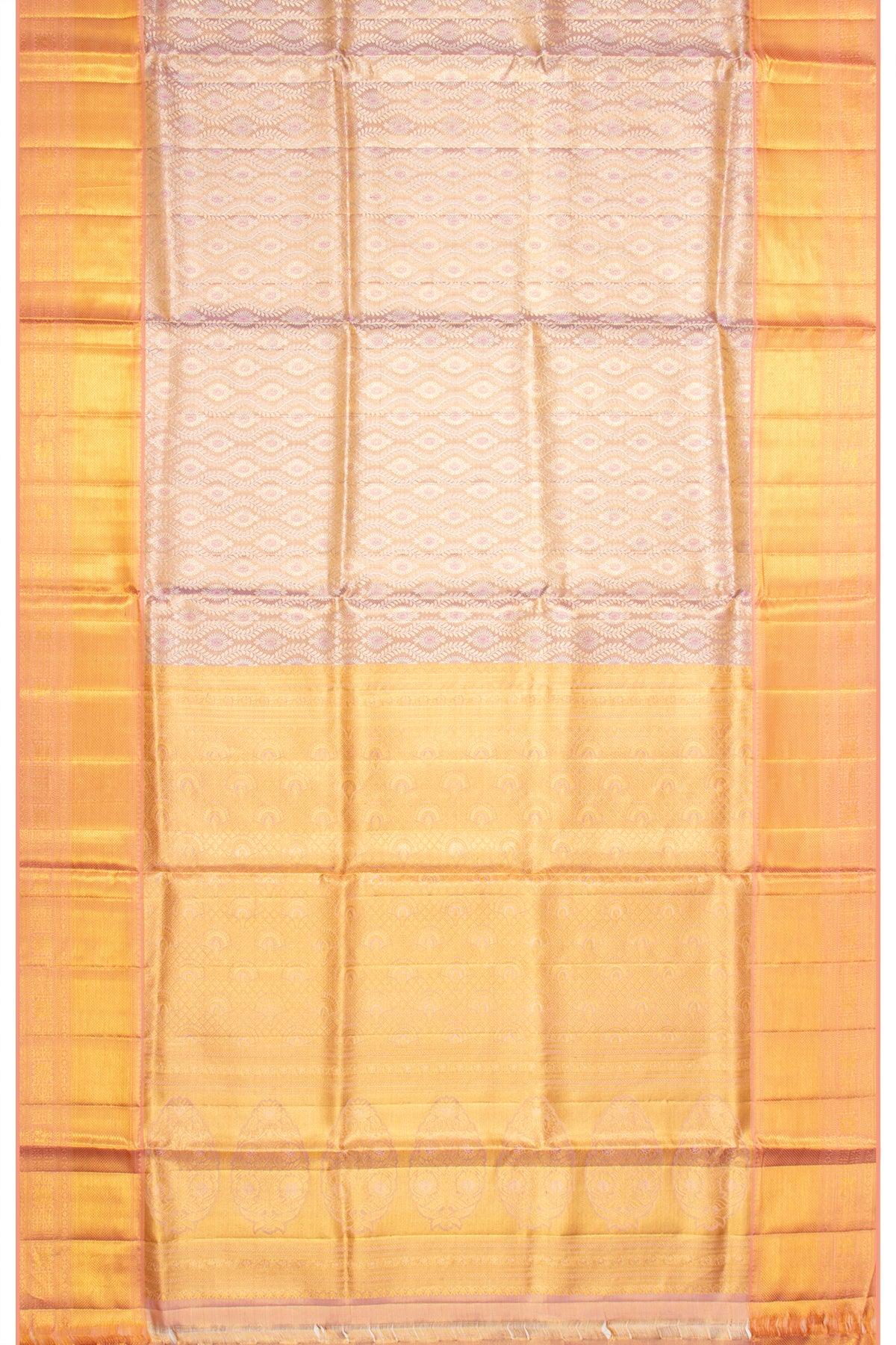 Kanchipuram Silk Tissue Brocade Gold Saree