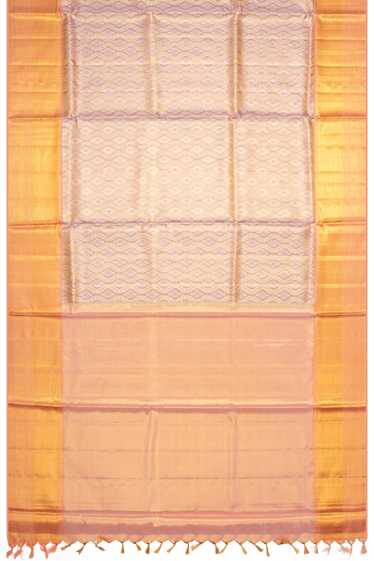 Kanchipuram Silk Tissue Brocade Gold Saree