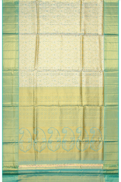 Kanchipuram Silk Tissue Brocade Gold Saree