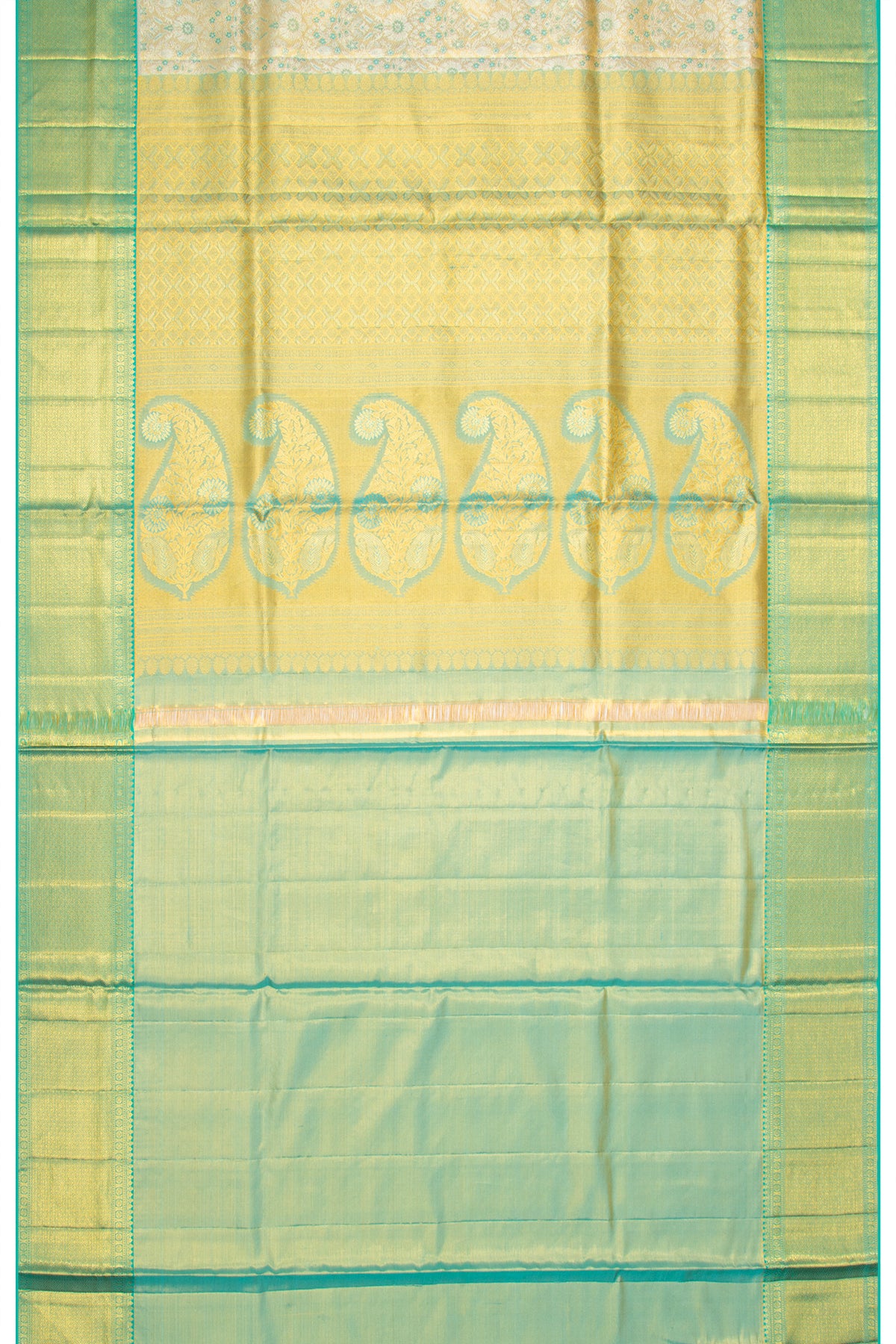 Kanchipuram Silk Tissue Brocade Gold Saree