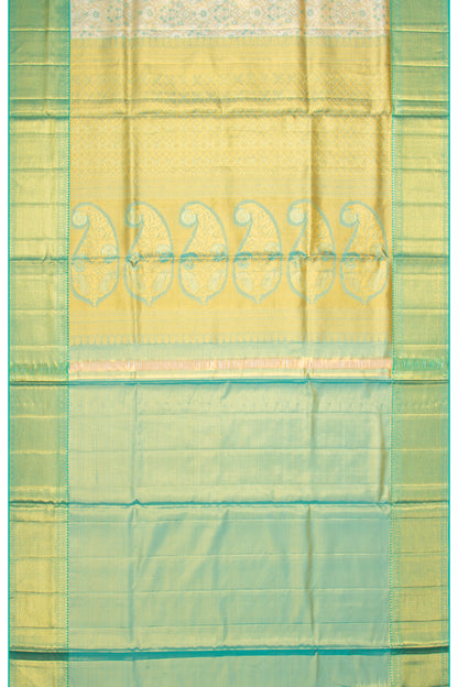 Kanchipuram Silk Tissue Brocade Gold Saree