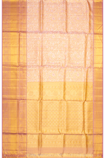 Kanchipuram Silk Tissue Brocade Pink Saree