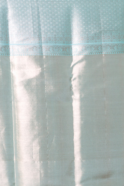Kanchipuram Silk Tissue Brocade Sky Blue Saree