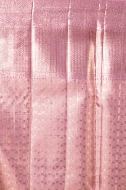 Kanchipuram Silk Tissue Brocade Pink Saree